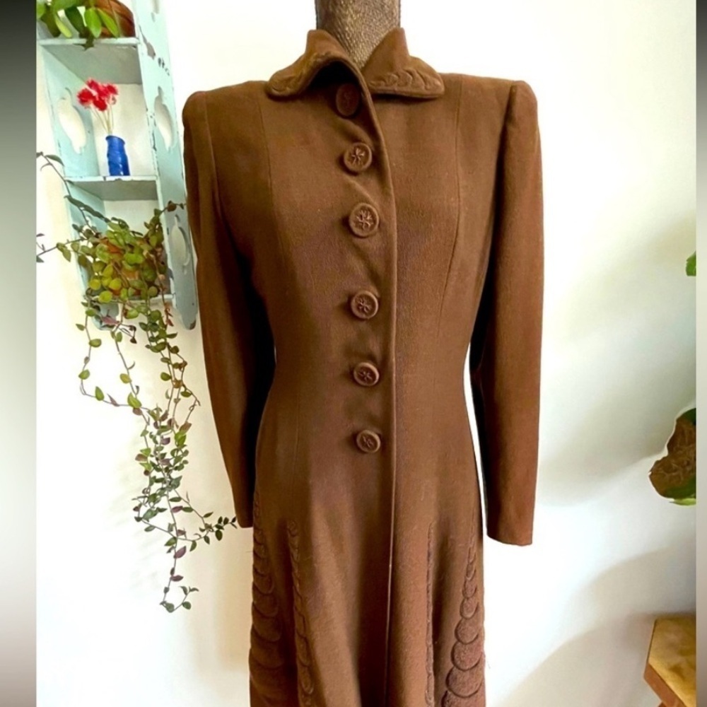 Brown Button-Up Coat - Picture 4 of 14